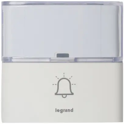 Poussoir de sonnerie sans fils Legrand Premium 100m, 3V, IP54, blanc 