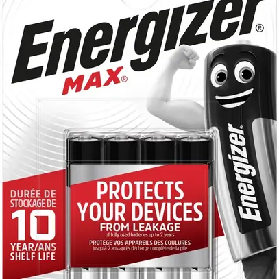Pila alcalina Energizer Max AAA LR03 1.5V blister a 4pezzi 