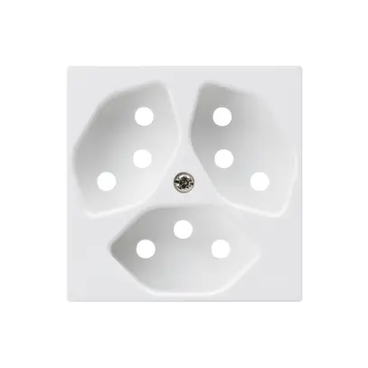 Placca frontale kallysto 3×T13 60×60mm bianco per presa 3×T13 