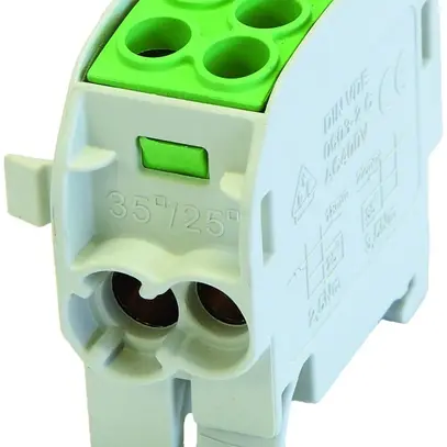 Verteilerblock Typ C 2×35/2×25mm² 125A CU grün/gelb 