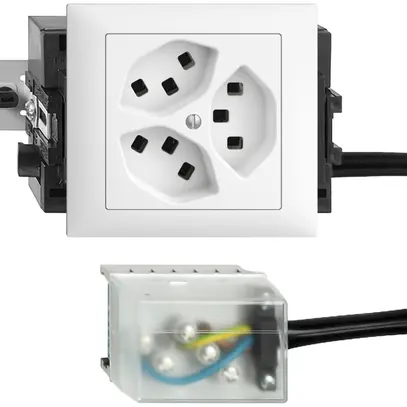 Presa INS 3×T23 16A bianco 53mm L3 EDIZIOdue per Ecobus power 