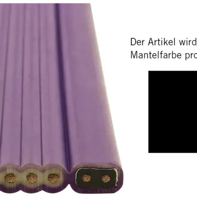 Câble plat Woertz Combi 5×2.5+2×1.5mm² PVC noir Eca 