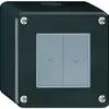 Poussoir pour stores KNX AP Hager BA robusto Q double 86×86mm noir 