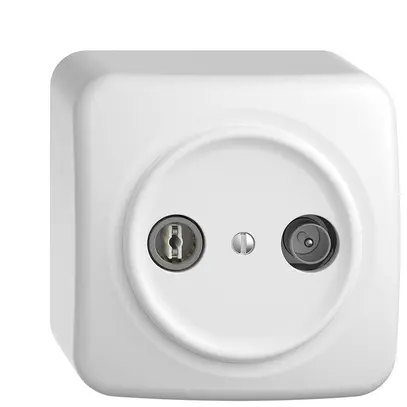 Prise TV-R AP STANDARDdue 19dB blanc à large bande 5…2000MHz, QX54 