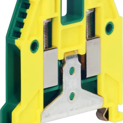 Morsetto di terra componibile Woertz 2.5…6mm² vite 2×1 DIN 35mm verde/giallo 