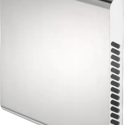 App. de ventilation confort ComfoSpot 50 avec hotte murale extérieure en inox 