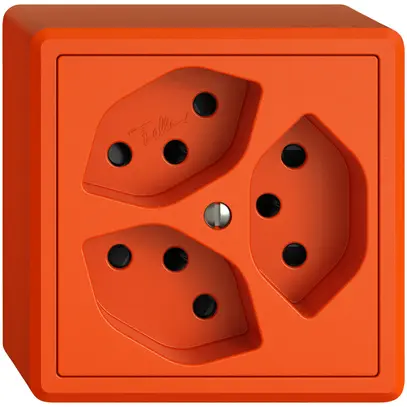 Prise AP EDIZIO.liv SNAPFIX® 3×T13 avec shutter ora 