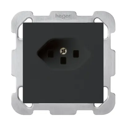 Prise ENC kallysto T23 noir bornes à vis avec plaque de fixation 