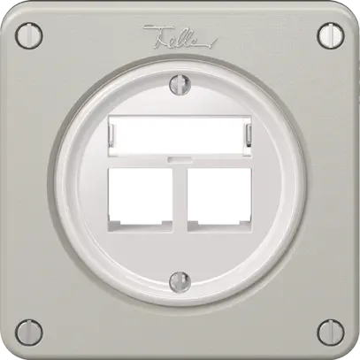 Kit di montaggio Feller S-One EASYNET, p.2×RJ45, profondità 28 mm, grigio chiaro 
