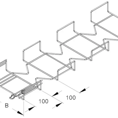 Coude réglable 90° Niedax 54×300mm pour caniveau à grille MTC 