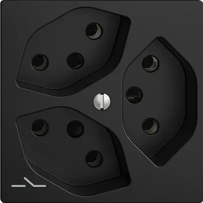 Prise ENC EDIZIOdue 3×T13 noir 1×S 