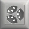 Kit de montage ENC Feller EDIZIOdue, pour prise 3×T23 1×séparé, gris clair 