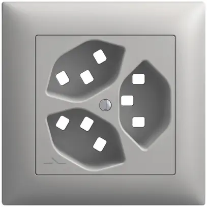 Kit de montage ENC Feller EDIZIOdue, pour prise 3×T23 1×séparé, gris clair 