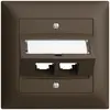 UP-Montageset S-One EDIZIOdue FMI für 2×RJ45 schräg, coffee 