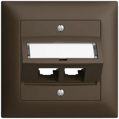 Kit de montage ENC S-One EDIZIOdue FMI pour 2×RJ45 oblique, coffee 