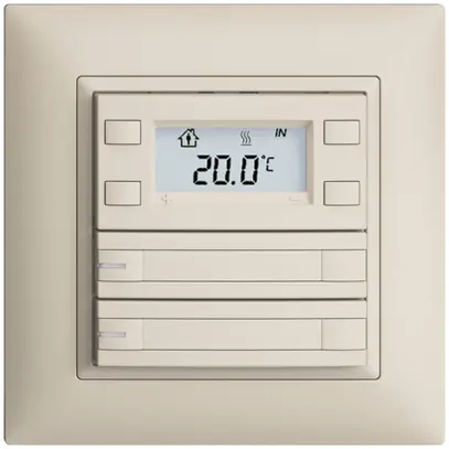 Poussoir RTH ENC KNX 2× EDIZIOdue FMI crema, avec pap.+LED RGB 
