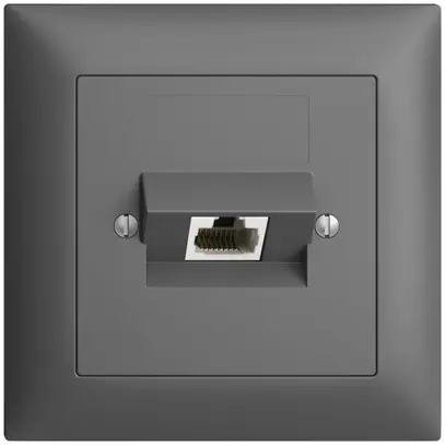 Presa di raccordo INC 1×RJ45/u 4P ITplus EDIZIOdue grigio scuro 
