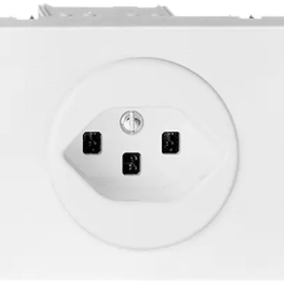 Prise INC FH T23 16A blanc, avec bornes enf. 