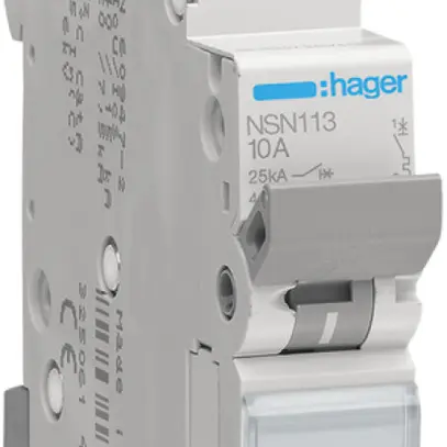 Disjoncteur Hager MCB NDN 1P 230V type D 13A Icn 10kA Icu 15kA 1UM 