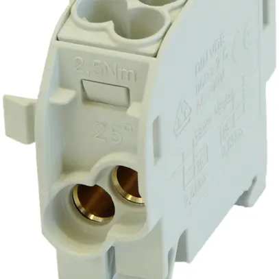 Blocco ripartizione tipo C 2×25/2×16mm² 100A CU grigio 