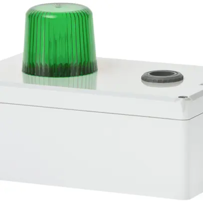 Lampada flash Hugentobler tipo 100 con sirena 24VDC verde 
