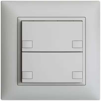 Poussoir univ. ENC 2×2t bornes enf. EDIZIOdue gris clair, sans LED 