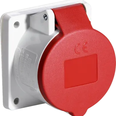 Prise INC CEE 16A 5P 6h 400V rouge, droite Mennekes 