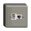 Prise AP xDSL RJ45/TT83 gris foncé, ITplus EDIZIOdue, avec filtre 