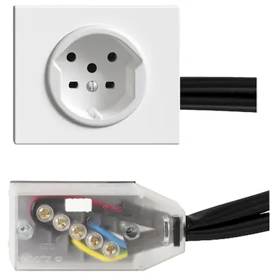 Prise INC T15 blanc pour câble plat Technofil 