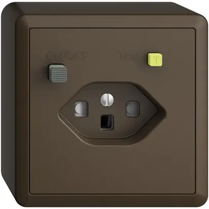 Prise AP EDIZIOdue T23 FI 30mA shutter, coffee 