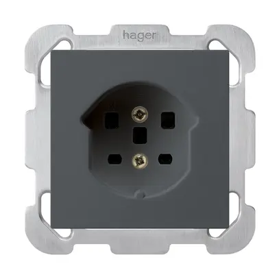 Prise ENC kallysto T25 anthracite bornes à vis avec plaque de fixation 