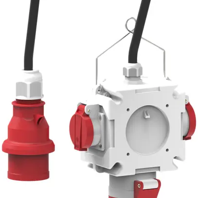 Distribut.croix Bals CEE16/5 6h 1×CEE16/5 6h 2×T25 avec câble 