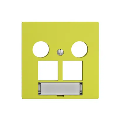Abdeckset Edue F, f.EASYNET-Multimediadose 5…2000MHz, f.2×RJ45 S-One, lemon 