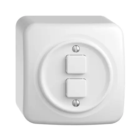 Tasto KNX AP STANDARDdue 2×con LED RGB, con sensore di temperatura, bianco 