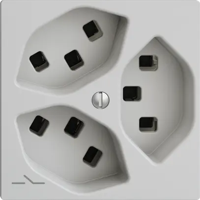 Prise 3×T23 Feller EDIZIOdue F, 1×séparé, bornes enfichables, gris clair 