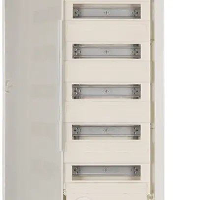 Distributore p.parete cava ETN, 5 file, 60UM, porta piatta morsetto ad innesto 