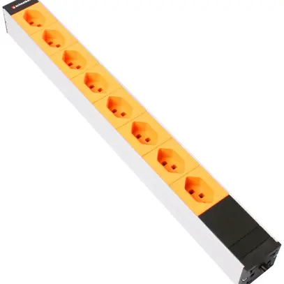 Steckdosenleiste 19" 1HE 8×T23 Td3×1.5mm² 3m orange 