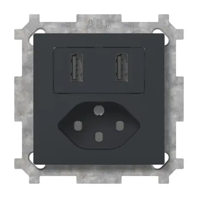 Presa di carica USB+T13 INC SIDUS Z 240V max.2400mA antracite 