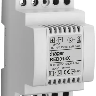 Alimentation AMD Hager 2-fils pour coupleur, 28 VDC, pour interphone 