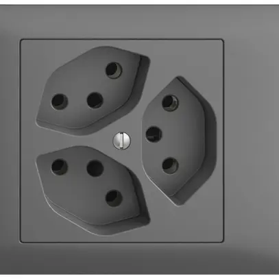 Prise INC EDIZIOdue 3×T13 gris foncé 3×S 45…69mm 
