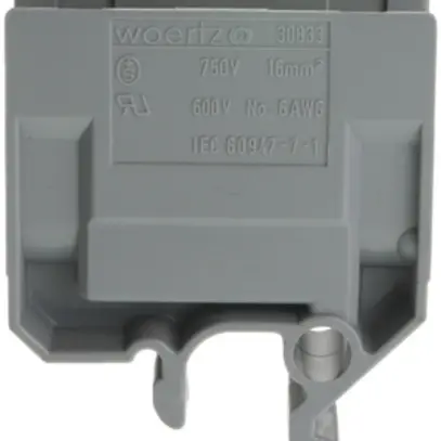 Borne de dérivation Woertz 6…16mm² 76A 750V raccordement à vis 2×1 barre G gris 