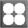 Cadre de recouvrement EDIZIOdue 2×2 gris foncé 
