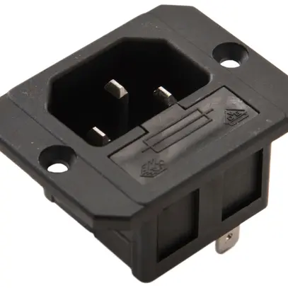 Fiche d'appareils INC type C14 (E) ELBRO 10A 230VAC max.70°C fusible noir IP20 