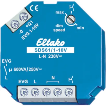 Televariatore INS Eltako SDS61/1…10V, 600VA, 1Ch, per BE 