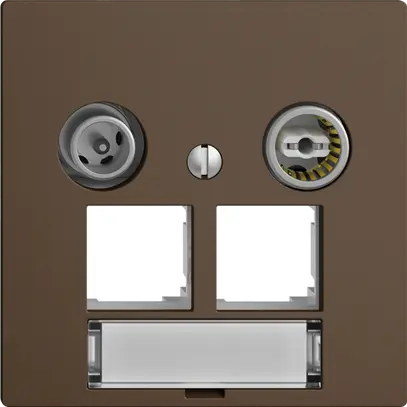 Presa multimedia EDIZIOdue F EASYNET 11dB, p.2×RJ45 S-One, coffee 