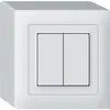 Poussoir KNX AP Hager BA kallysto Q double 88×88mm blanc 
