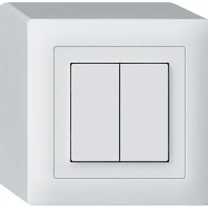 Poussoir KNX AP Hager BA kallysto Q double 88×88mm blanc 