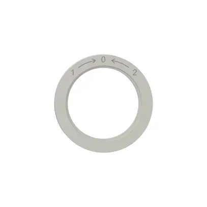 Disco indicatore NEVO, p.interruttore rotativo, 1 -> 0 <- 2, grigio chiaro 