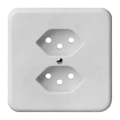 Kit frontale FH per presa 2×T13S bianco 