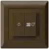 Interrupteur lumineux ENC kallysto.line brun 1/1L symbole lumineux+ventilation 